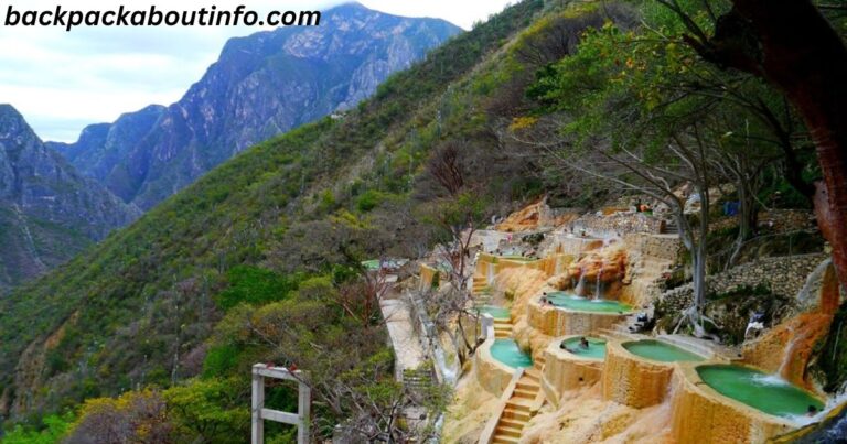 a hot springs on a mountain